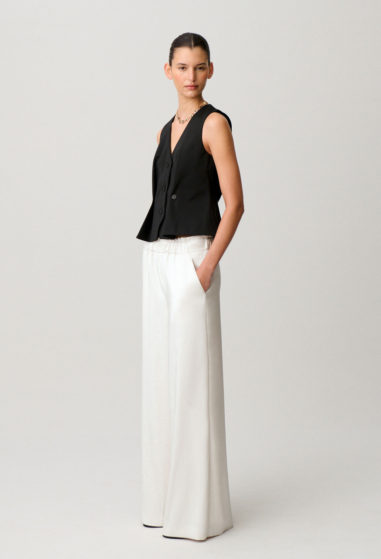 Pantalon fluide satiné