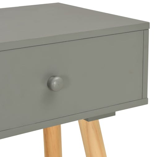 NNEVL Bedside Tables 2 pcs Grey Solid Pinewood