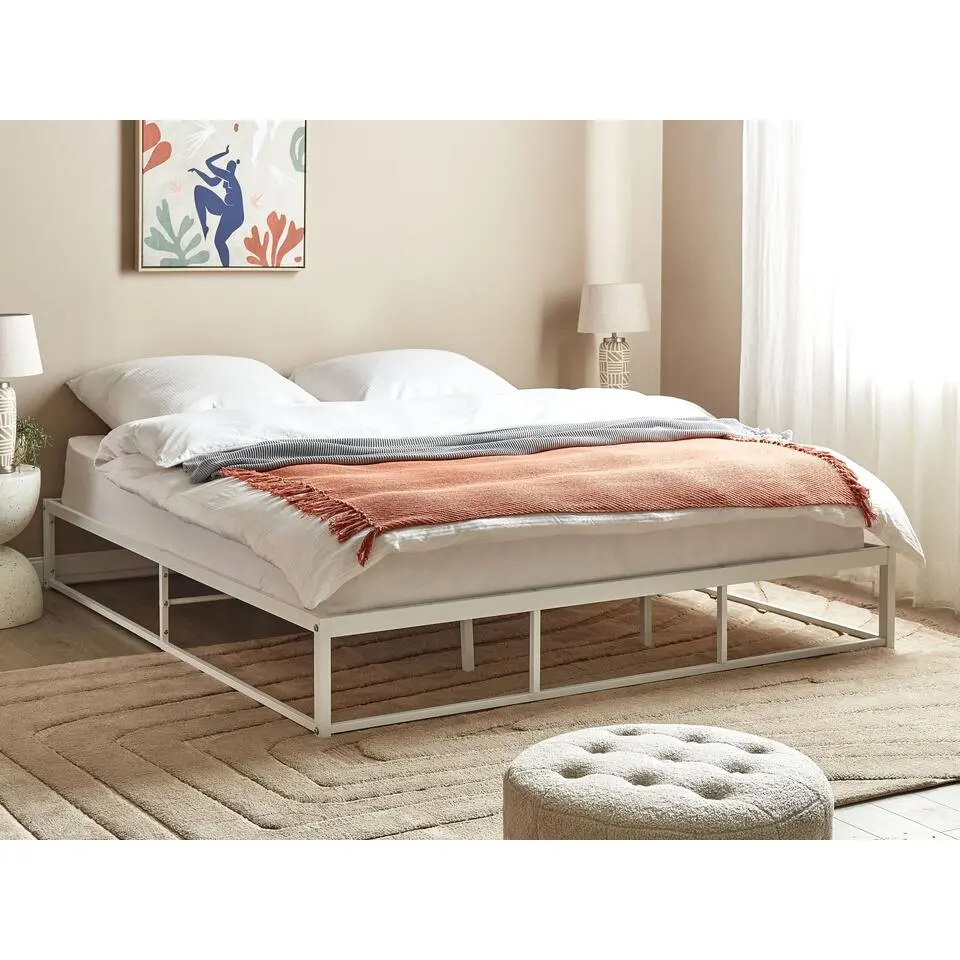 VIRY - Tweepersoonsbed - Wit - 180 x 200 cm - Metaal