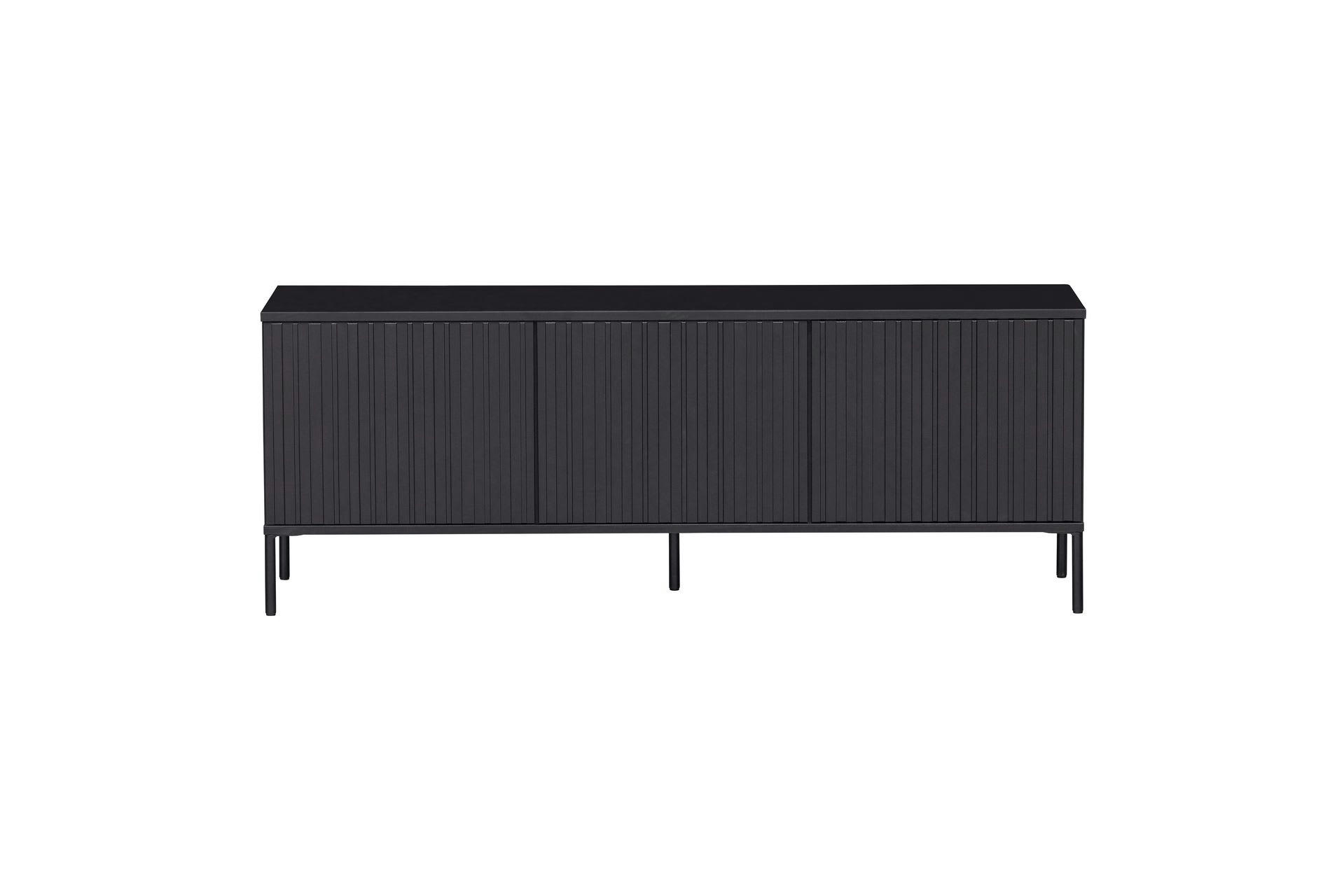 NEW - Grand meuble tv en bois noir