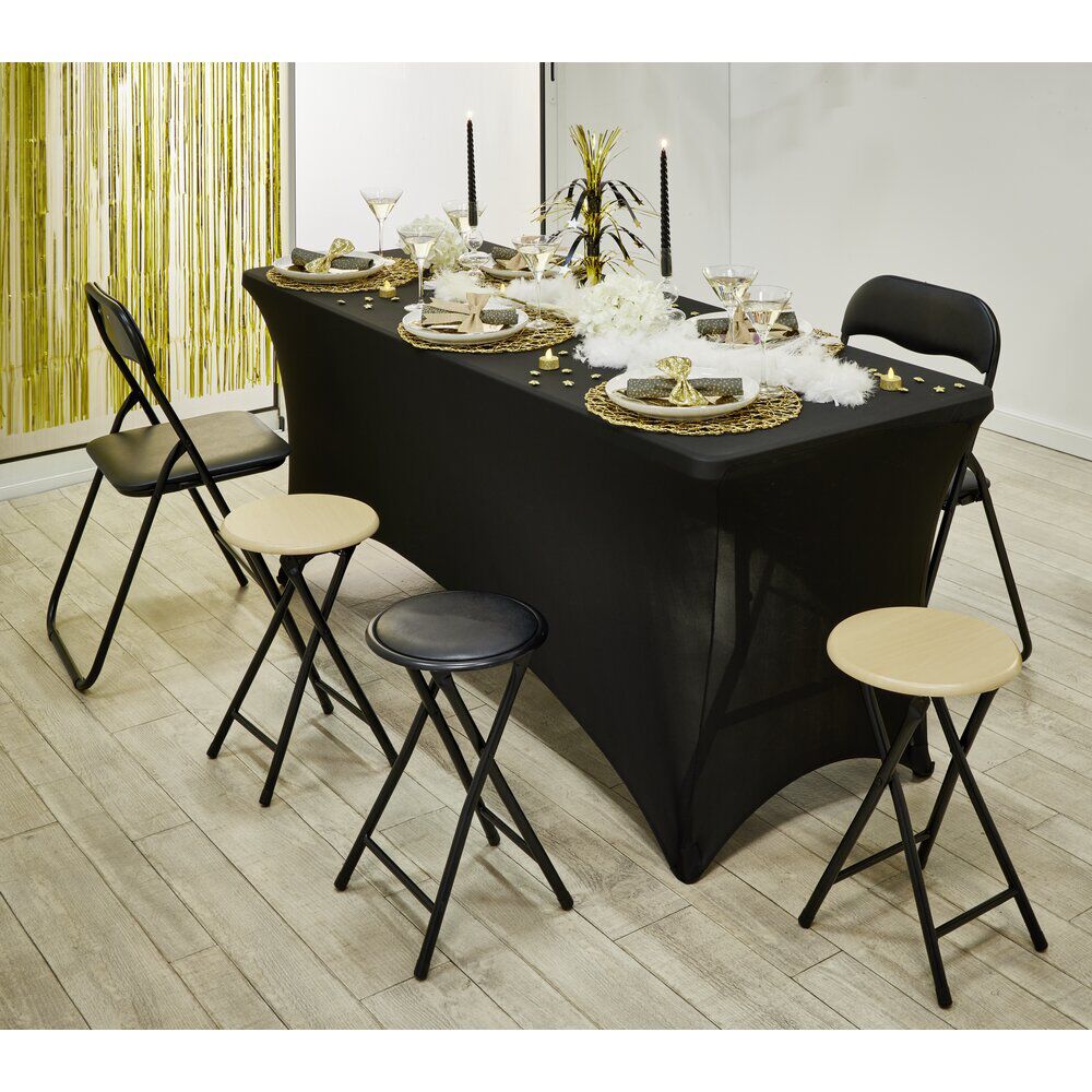 Housse de table rectangulaire Fiesta 180x74xH76cm noir