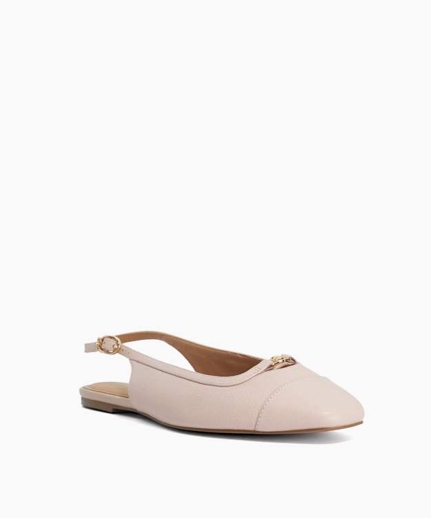 Hanna Blush - Suede Sling Back Logo Flats