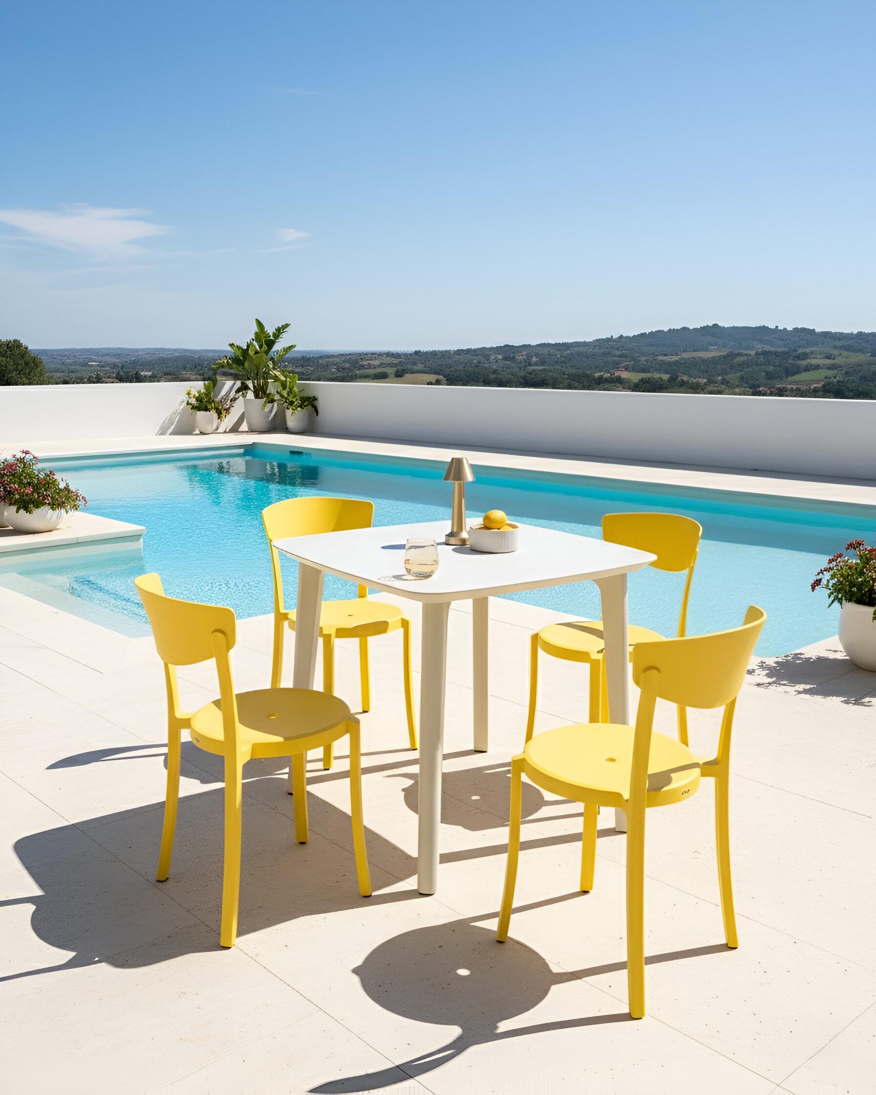 Set of 4 Garden Chairs VIESTE Yellow