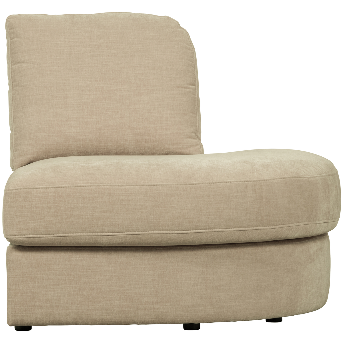 vtwonen 1-zits bank element ronde hoek rechts Family - Polyester - Zand - 85x93x98