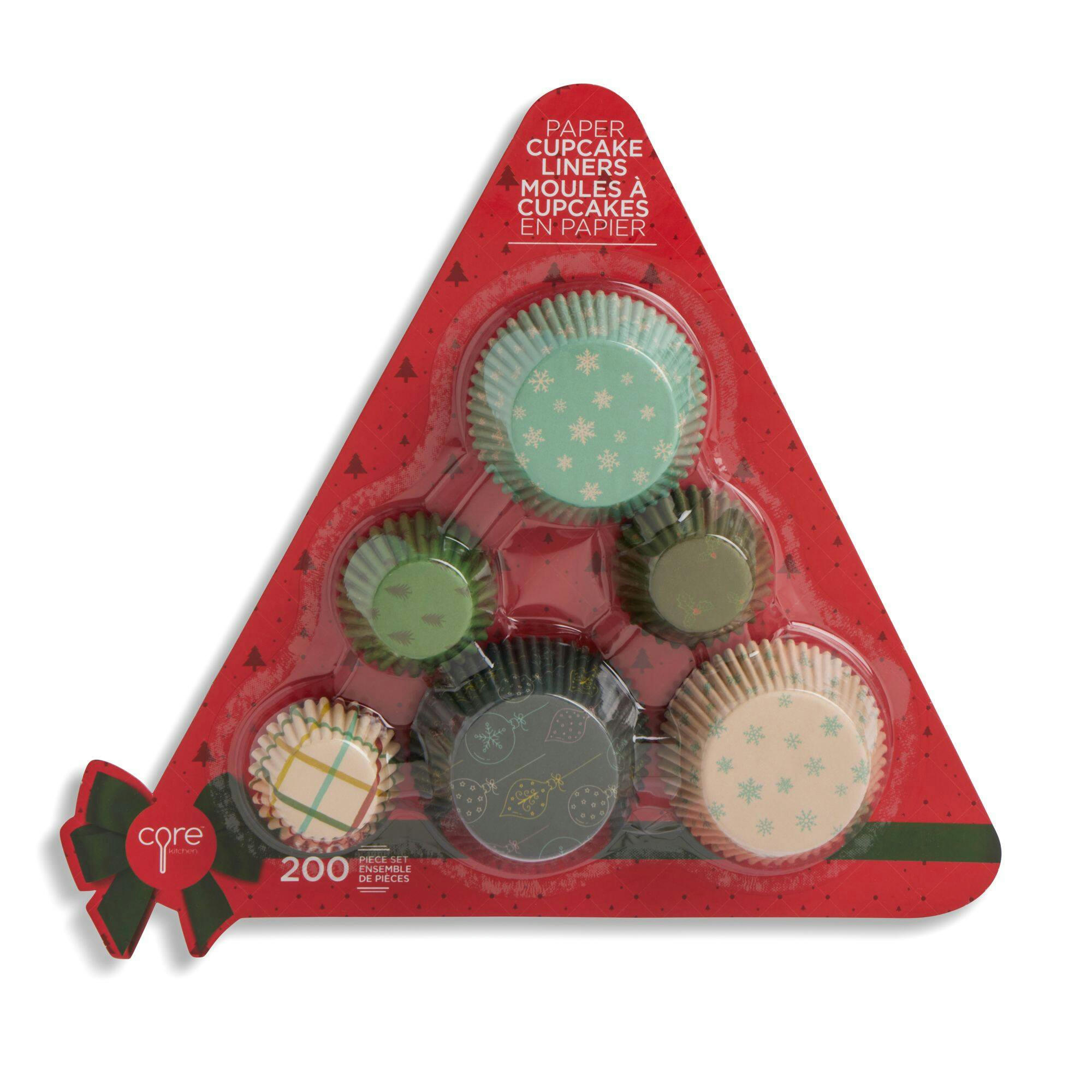 Core Home Assorted Holiday Paper Cupcake Liners, 200-pc