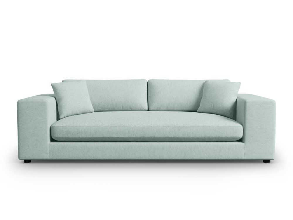 TENDANCE - Canapé 4 places en tissu structuré menthe