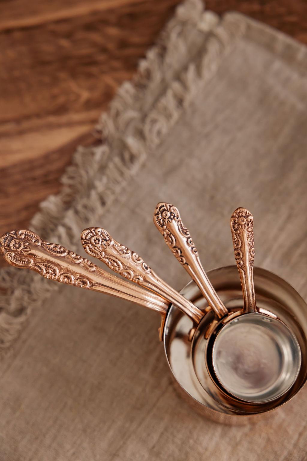 Copper Vintage Inspired Measuring Cup Set/4 , kitchen Utensil, Cookware, bakeware, Copper