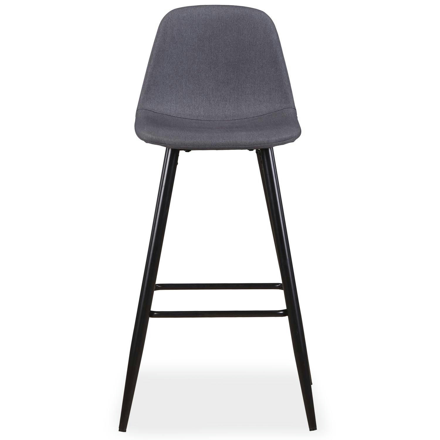 JODY - Lot de 4 chaises de bar tissu gris