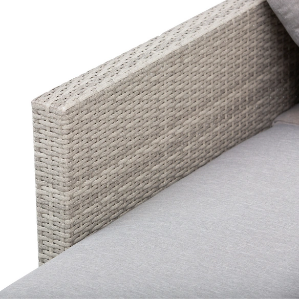Gartenmöbelset, 4 Sitzplätze, Stahl/PE/Polyester/Baumwolle