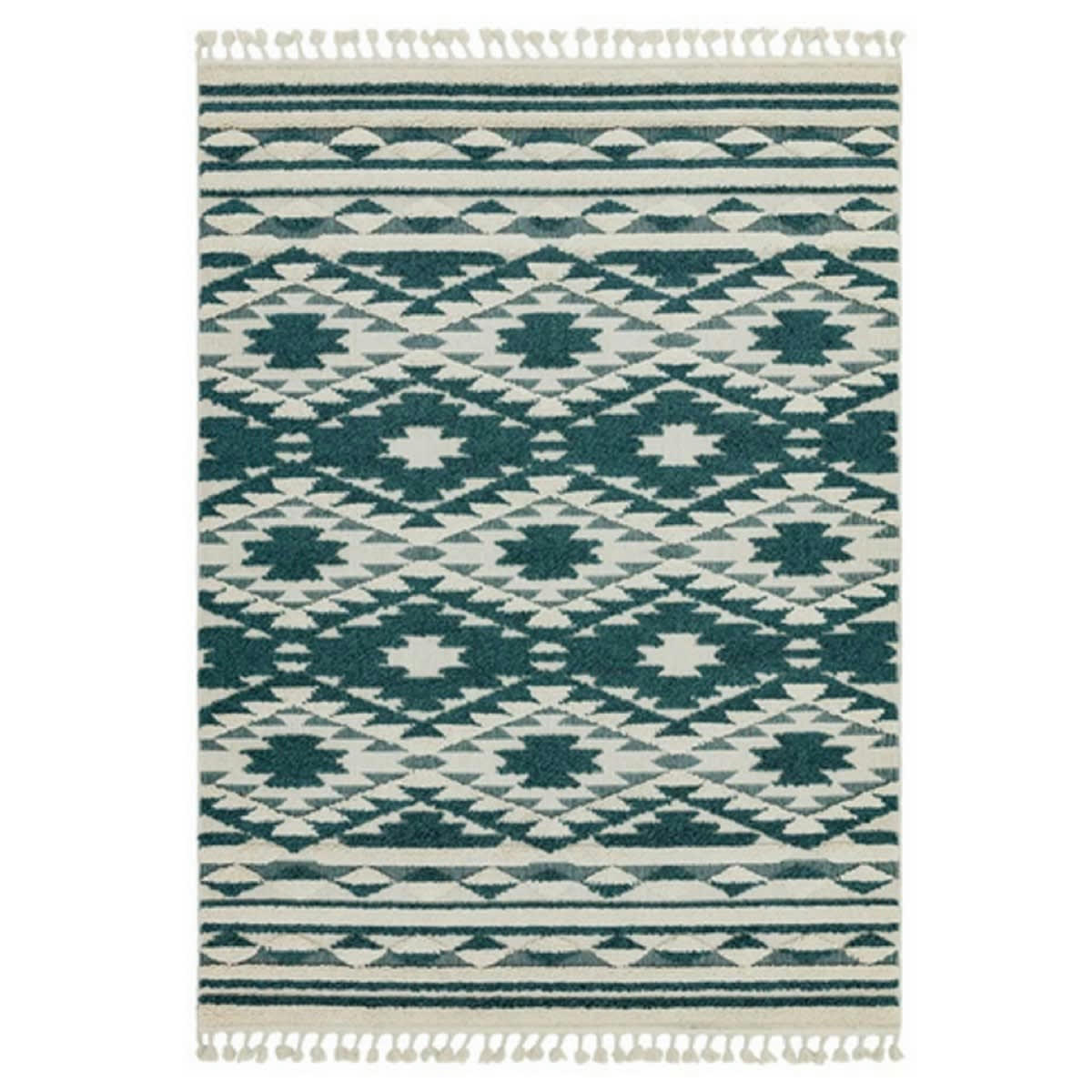 ZATA - Tapis style berbère en Polypropylène Vert émeraude 120x170 cm