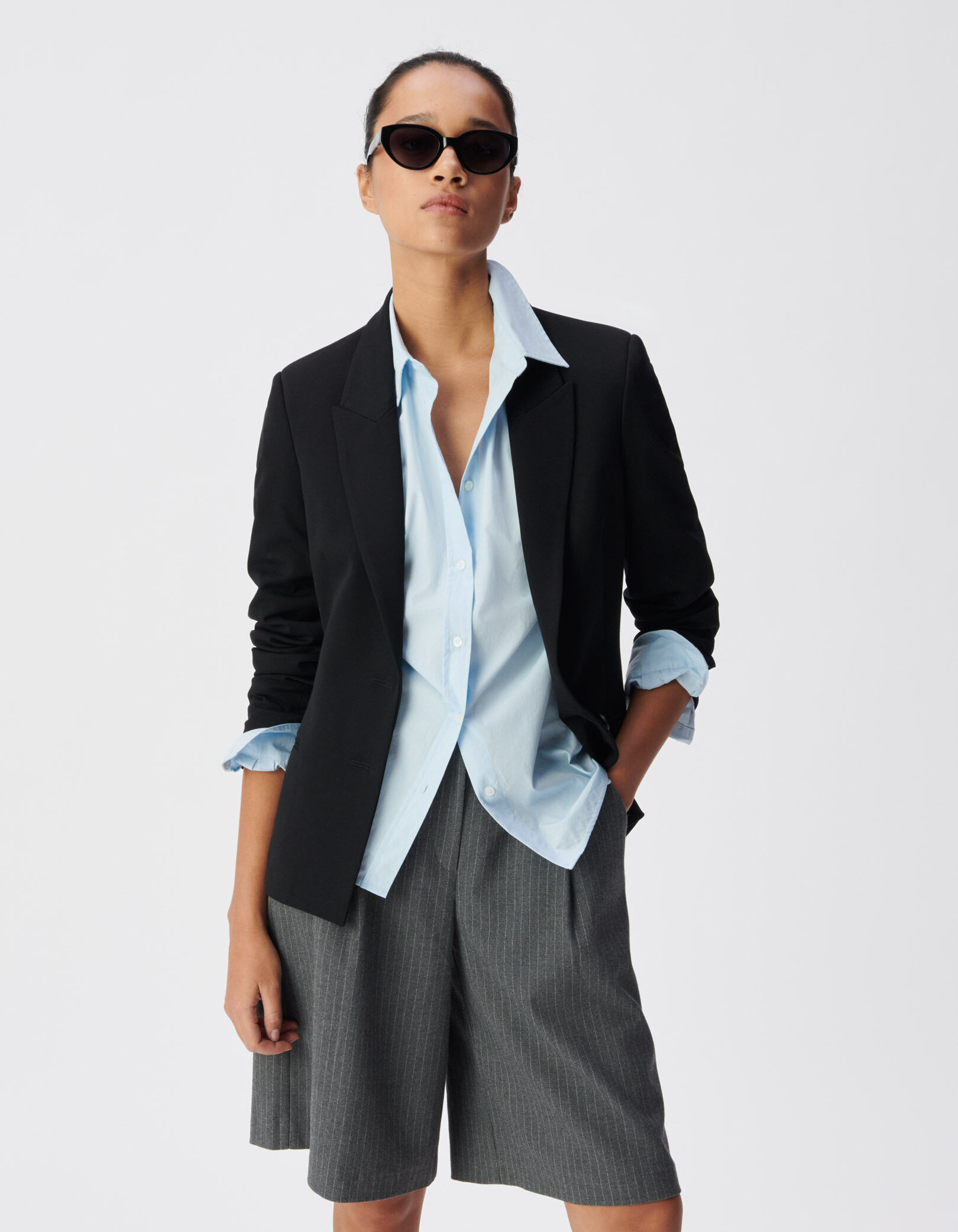 Veste de tailleur noire ajustée Femme