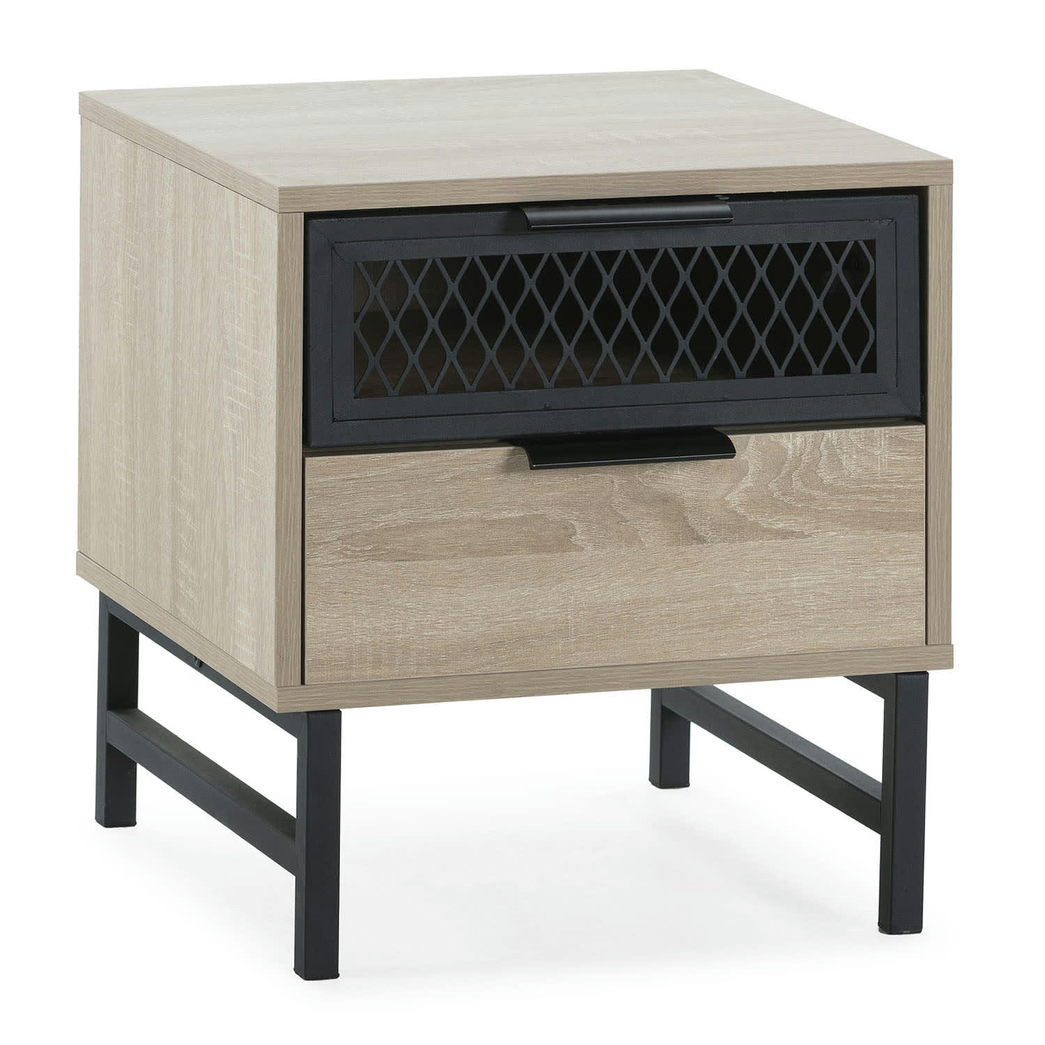 HERA - Table de chevet 1 porte 1 tiroir coloris bois