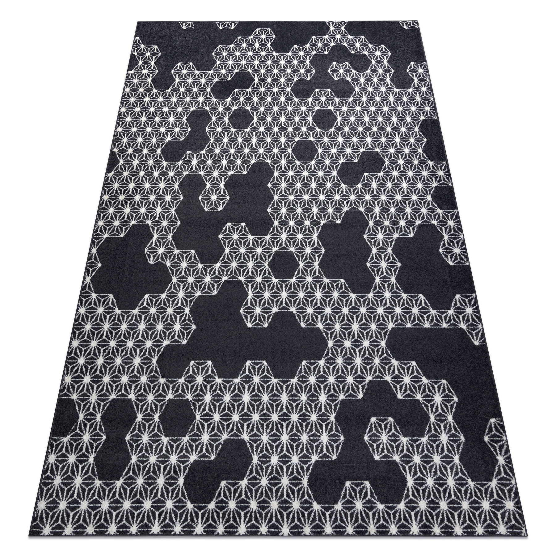 Dywan HEOS 78547 antracyt / krem HEKSAGON, PUZZLE 120x170 cm