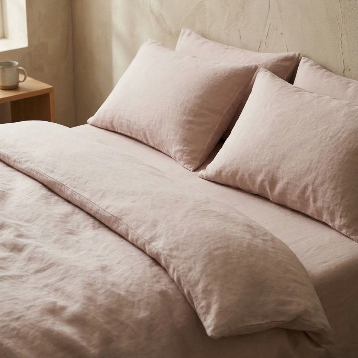 Pościel AVELIA satynowa z domieszką wiskozy beżowa 160x200   2*70x80 cm