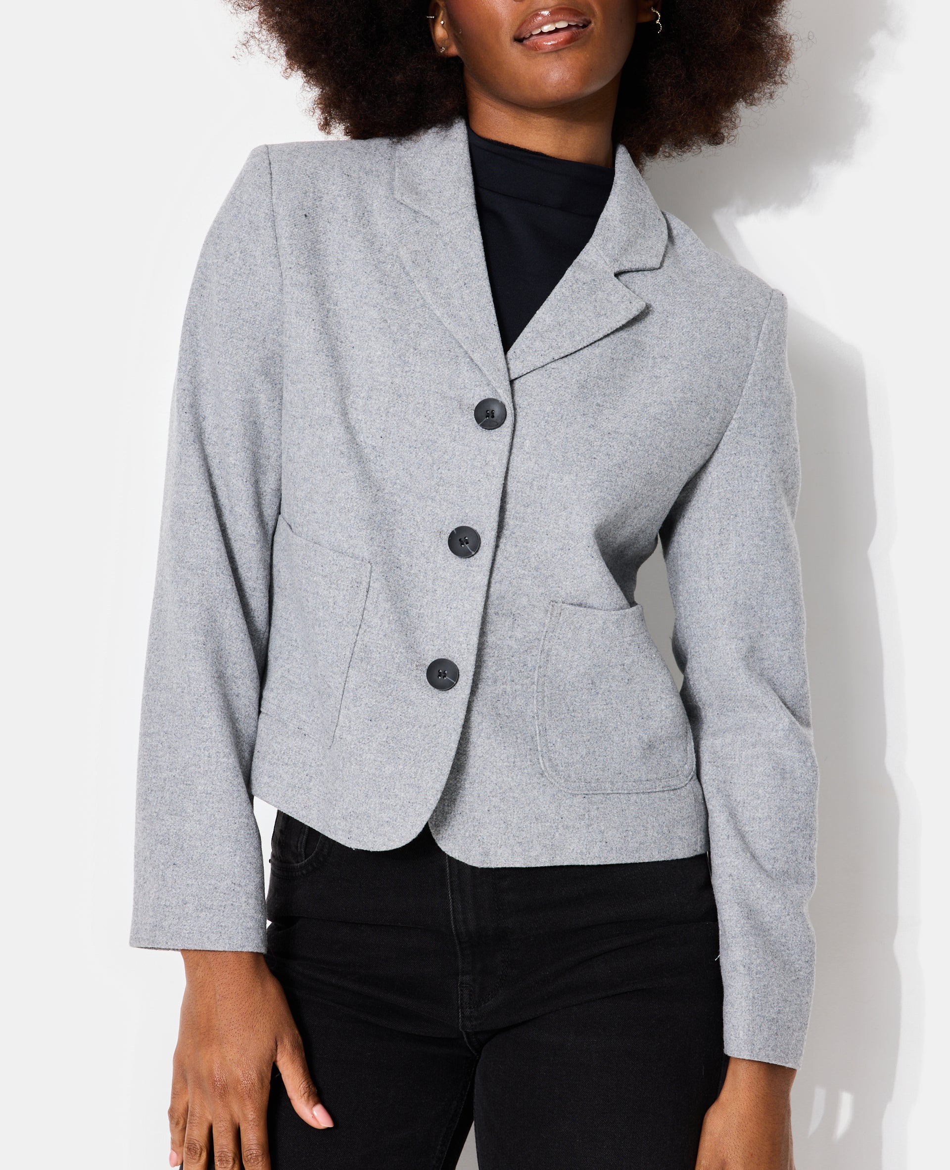 Veste blazer cintrée avec laine