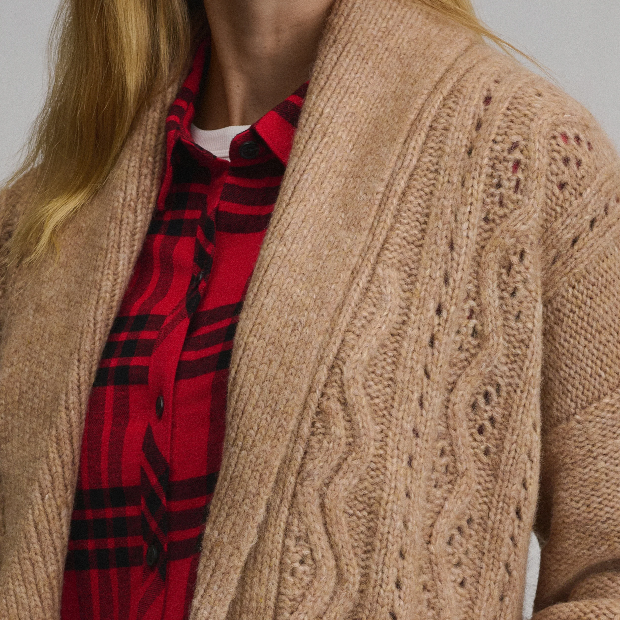 Women's Belted Cable Cardigan Sweater