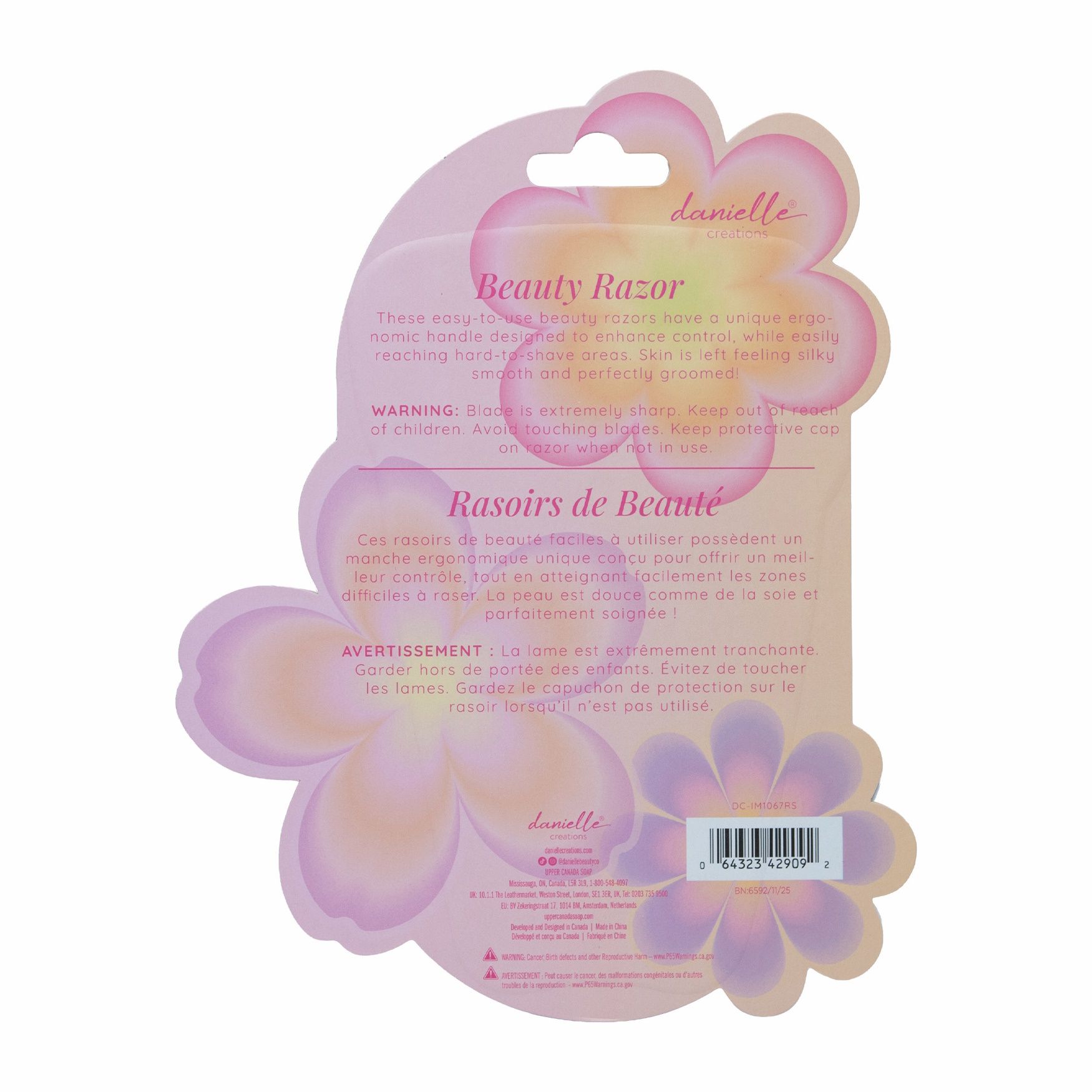 Danielle Creations Dermaplaning Facial Beauty Razors 6pcs Brows Peach Fuzz Removal