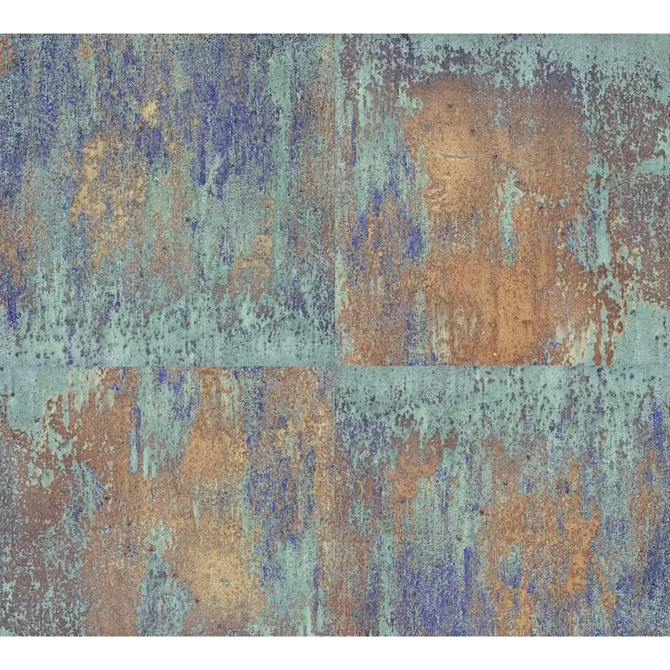 A.S. Cr&eacute;ation behang vintage bloemen blauw, bruin en roest bruin