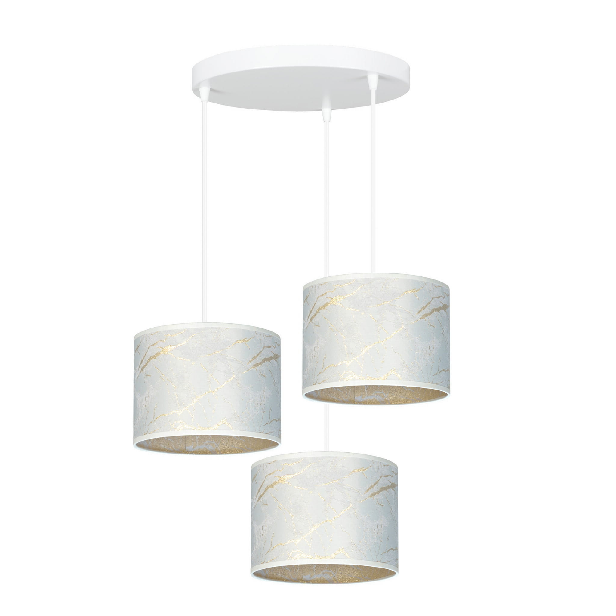 Lampa wisząca biało-złota BRODDI 3xE27x15W wym: 100x42x42 cm Emibig