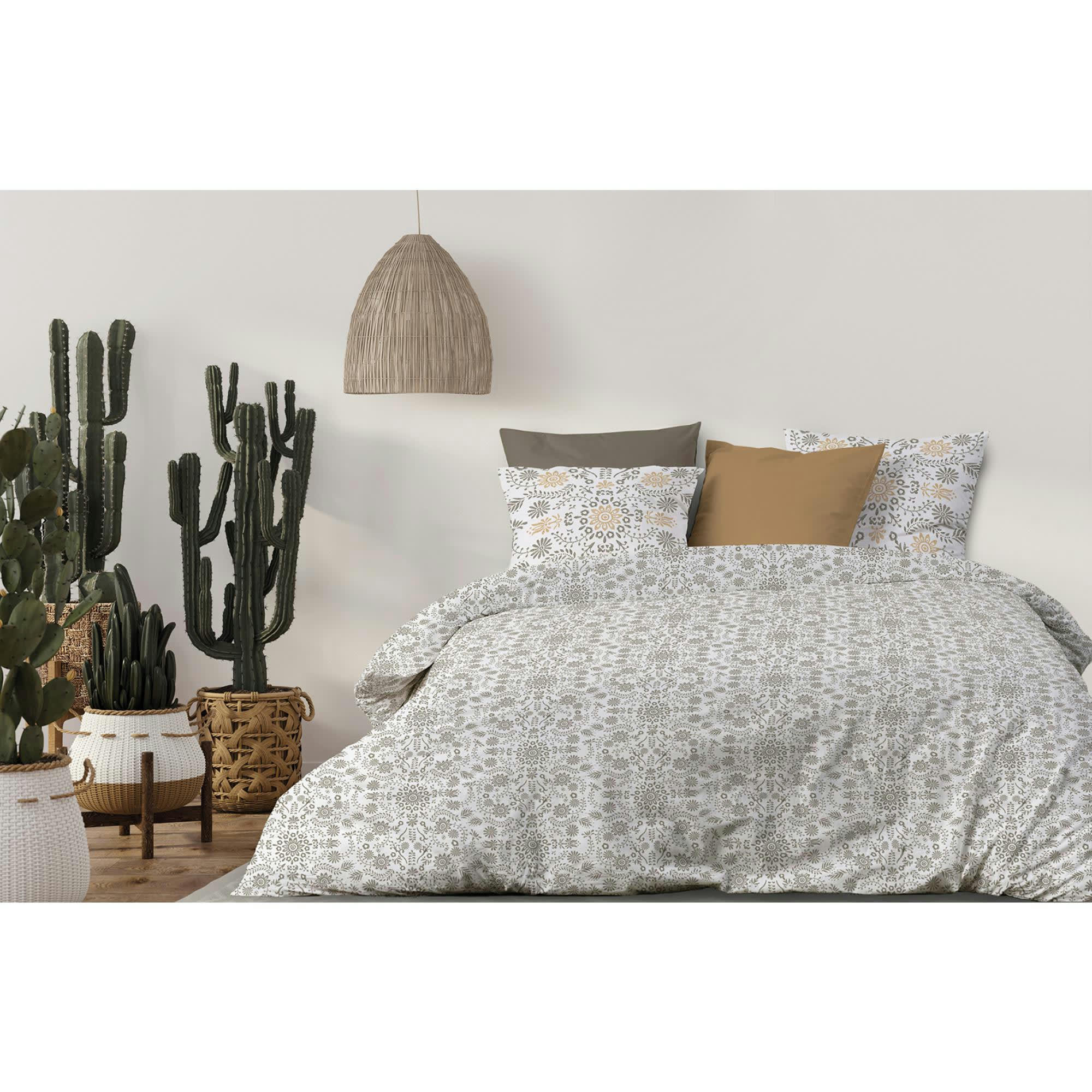 VISHKA CEDRE - Parure de lit 2 personnes Vishka Cèdre avec housse de couette et taies
