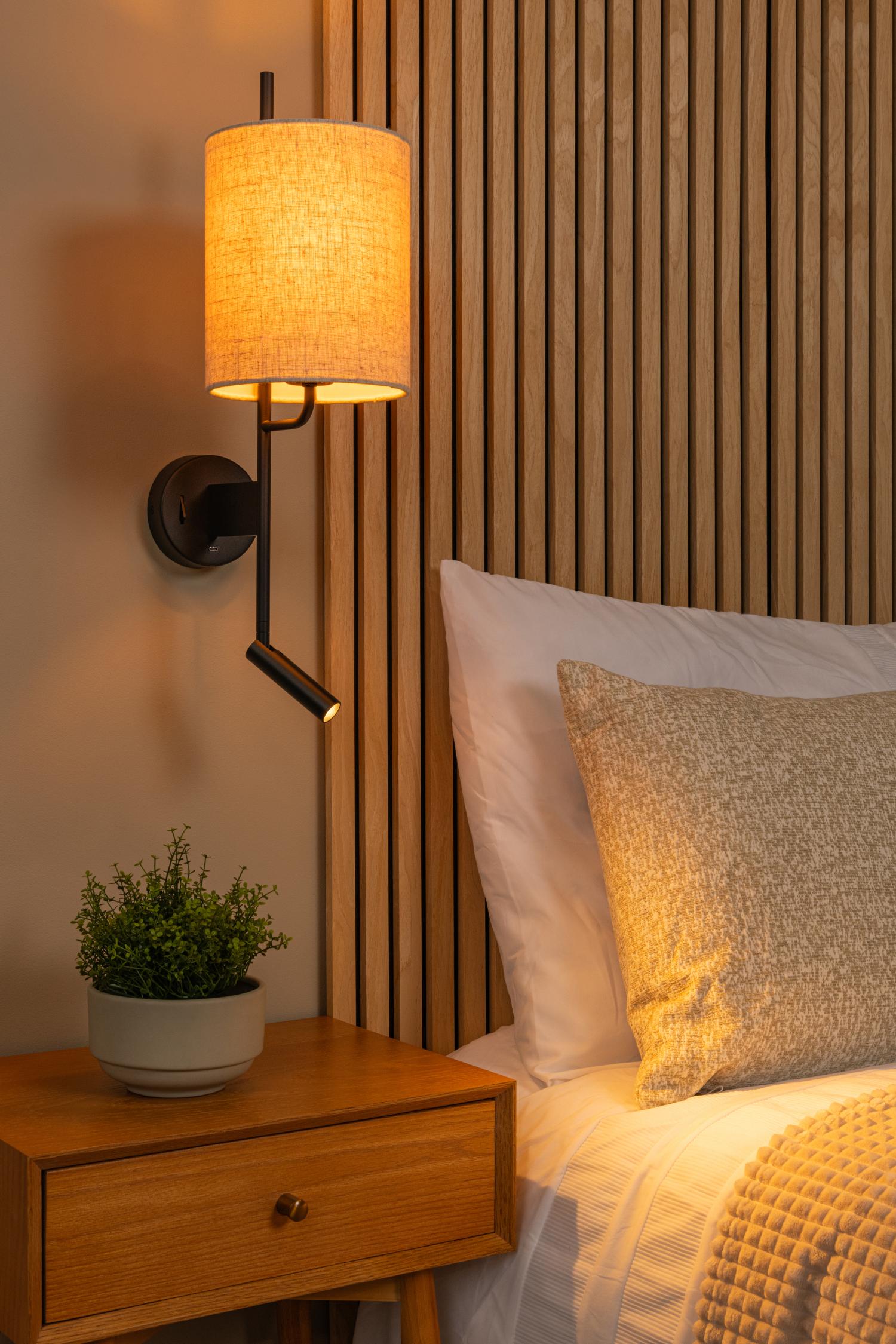 Lucide wandlamp MAGIC - 1xE27 - Zwart