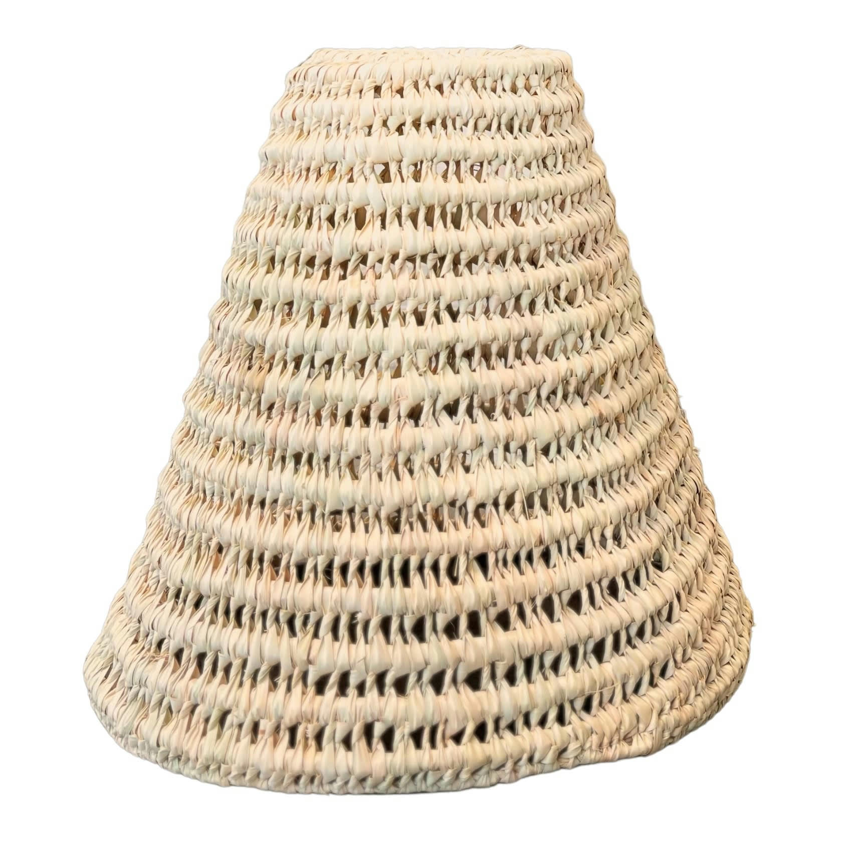 - Abat-jour cône feuilles de palmier osier naturel 50x40 cm