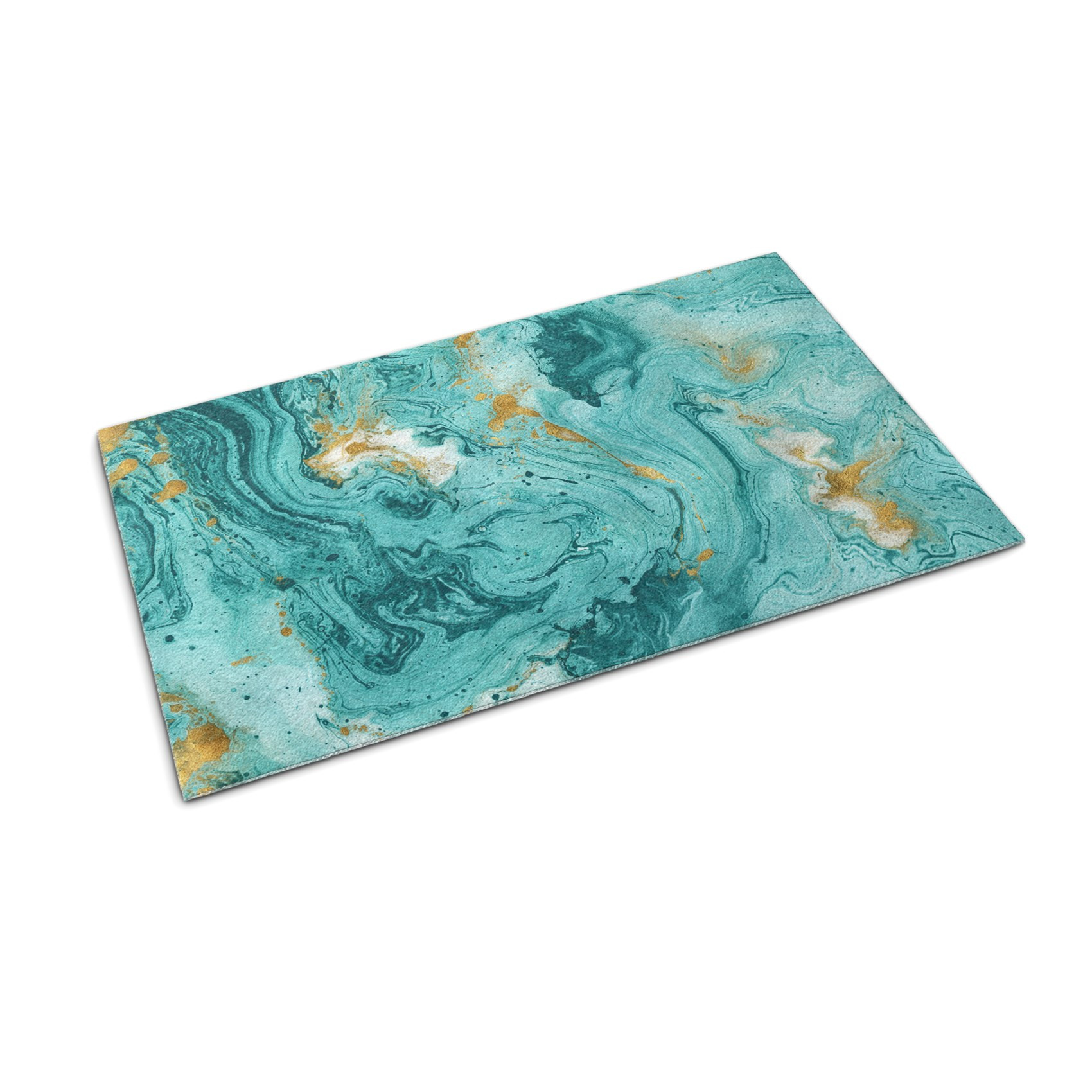 Wycieraczka domowa 60x40 Turkusowy marmur elegancka mata Tulup
