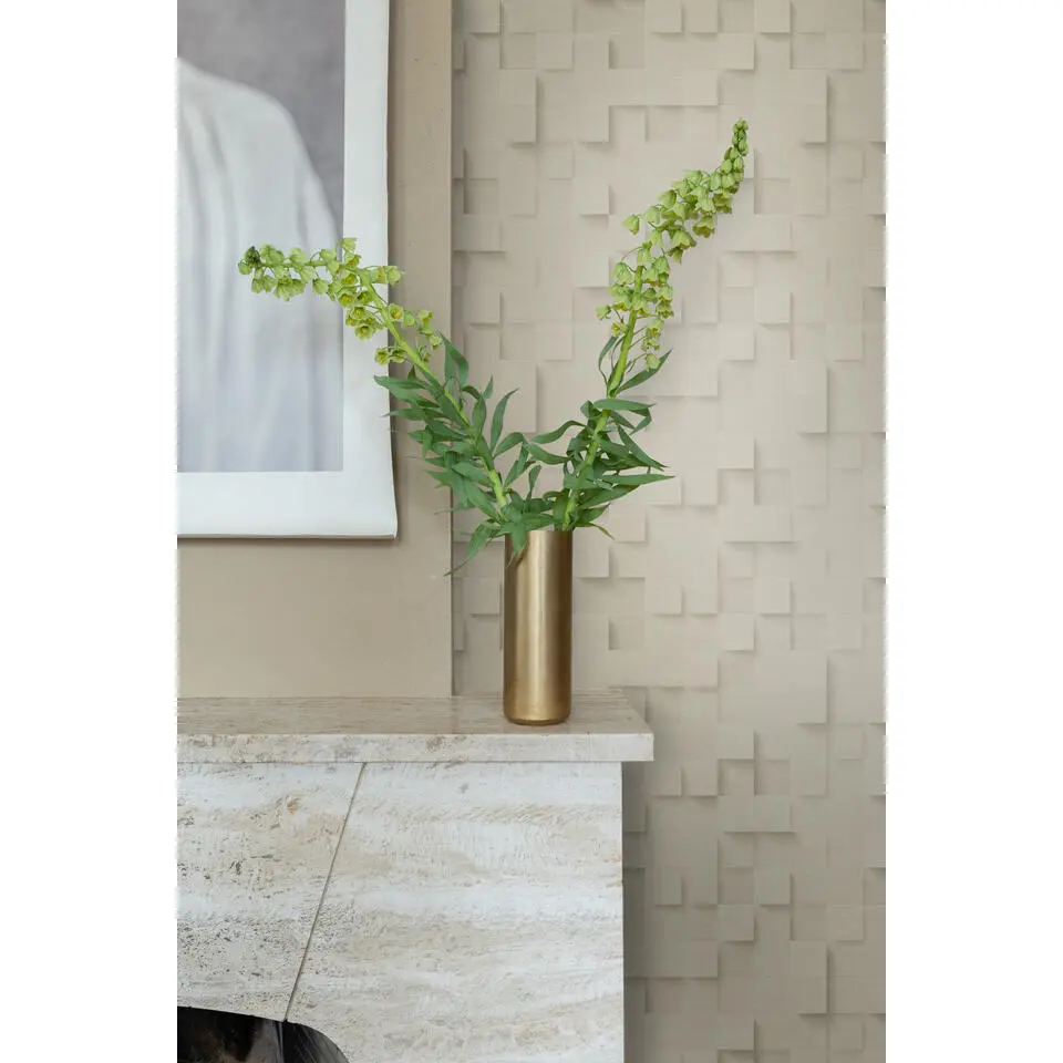 Origin Wallcoverings behang 3D kubussen beige - 50 x 900 cm
