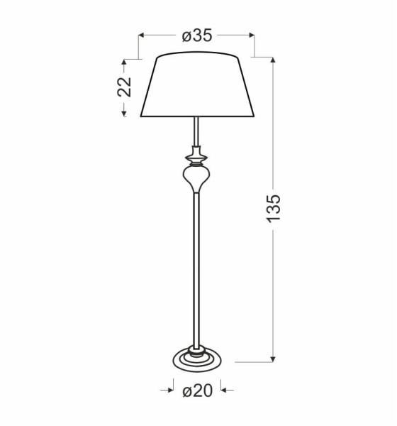 Lampa podłogowa GILLENIA 1x60w e27 czarna