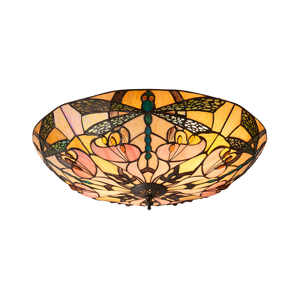 Plafon ASHTON ważki brązowy 2xE27x20W wym:15x45x45cm IP20 Tiffany