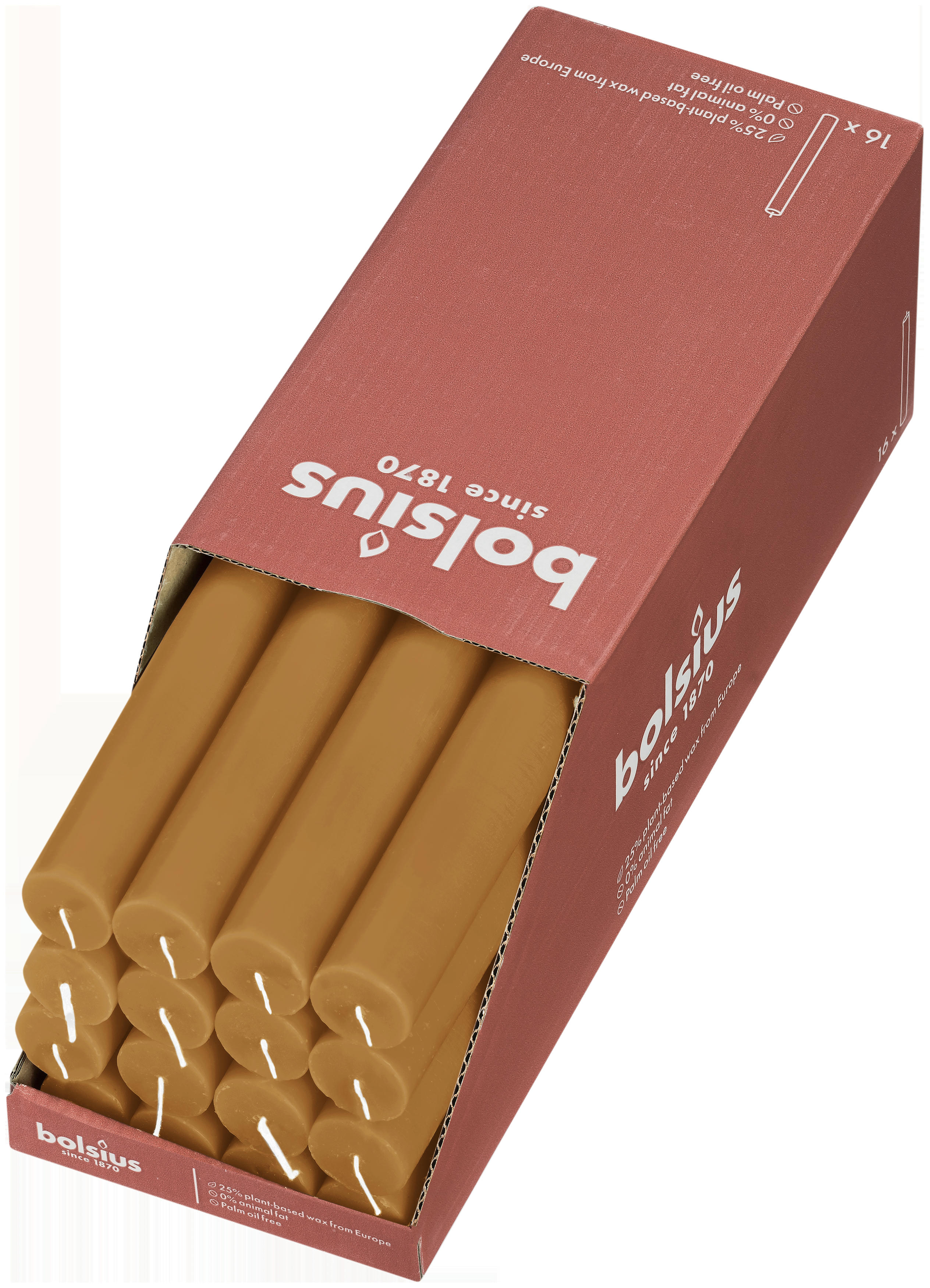 - Lot De 16 Bougies, Jaune, 27Cm