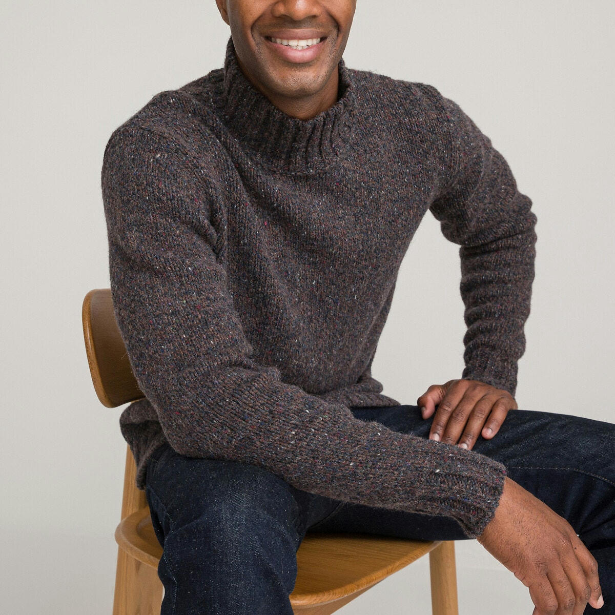 Pull col montant en laine