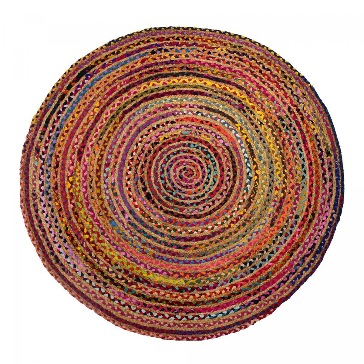 RECYCLÉ ALANA - Tapis rond multicolore 200x200 rond