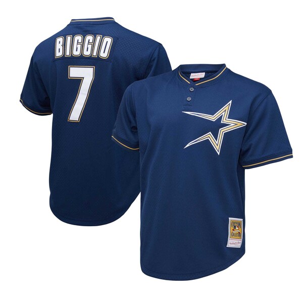 Craig Biggio Houston Astros 1991 Cooperstown Collection Mesh Pullover Jersey - Navy