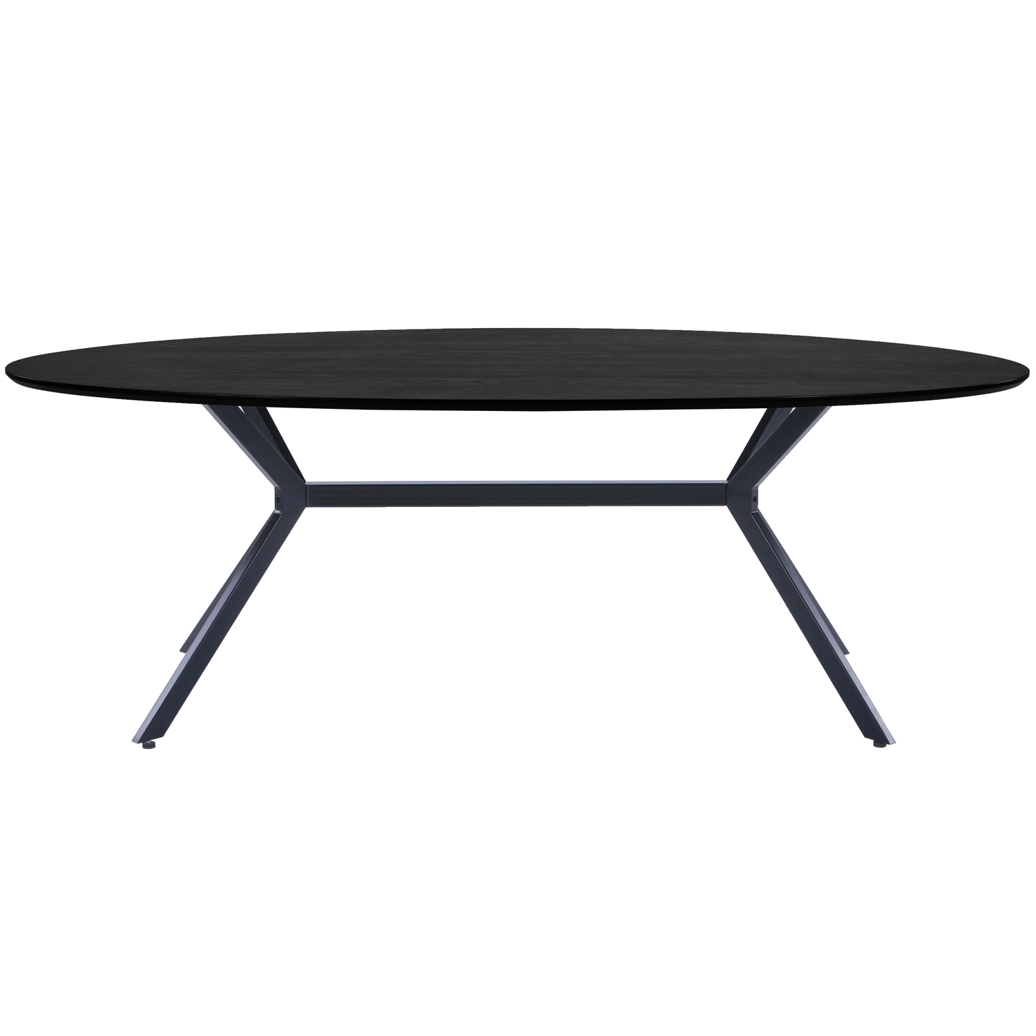 WOOOD eettafel Bruno Ovaal - Mdf - Zwart - 75x220x100
