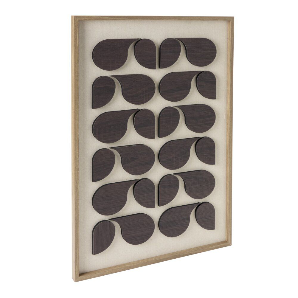 Tableau en bois motif contemporain 3D noir 50x70cm