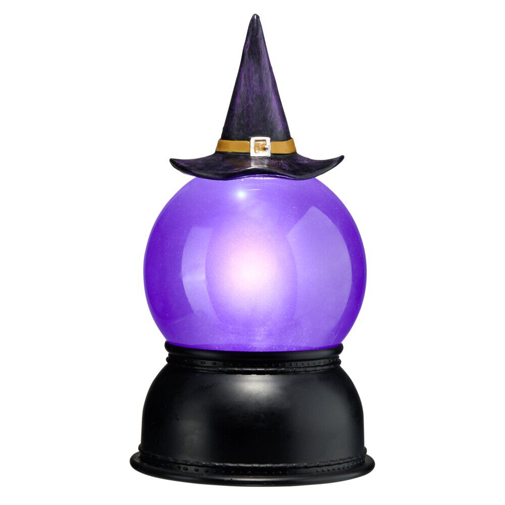 Décoration Halloween boule animée LED chapeau sorcière
