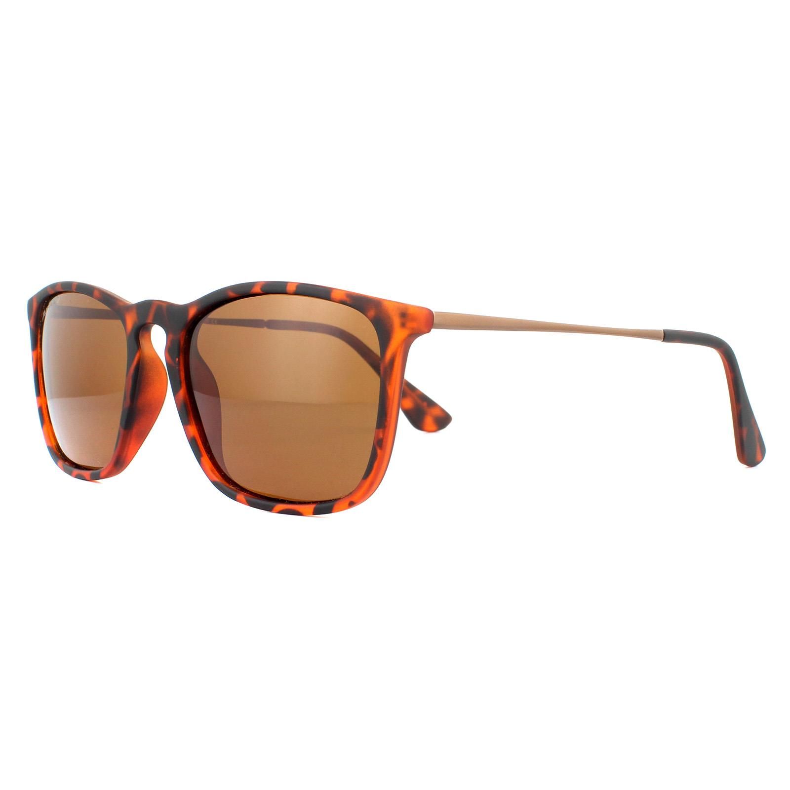 montana Rectangle Brown Turtle Rubbertouch Brown Polarized Sunglasses