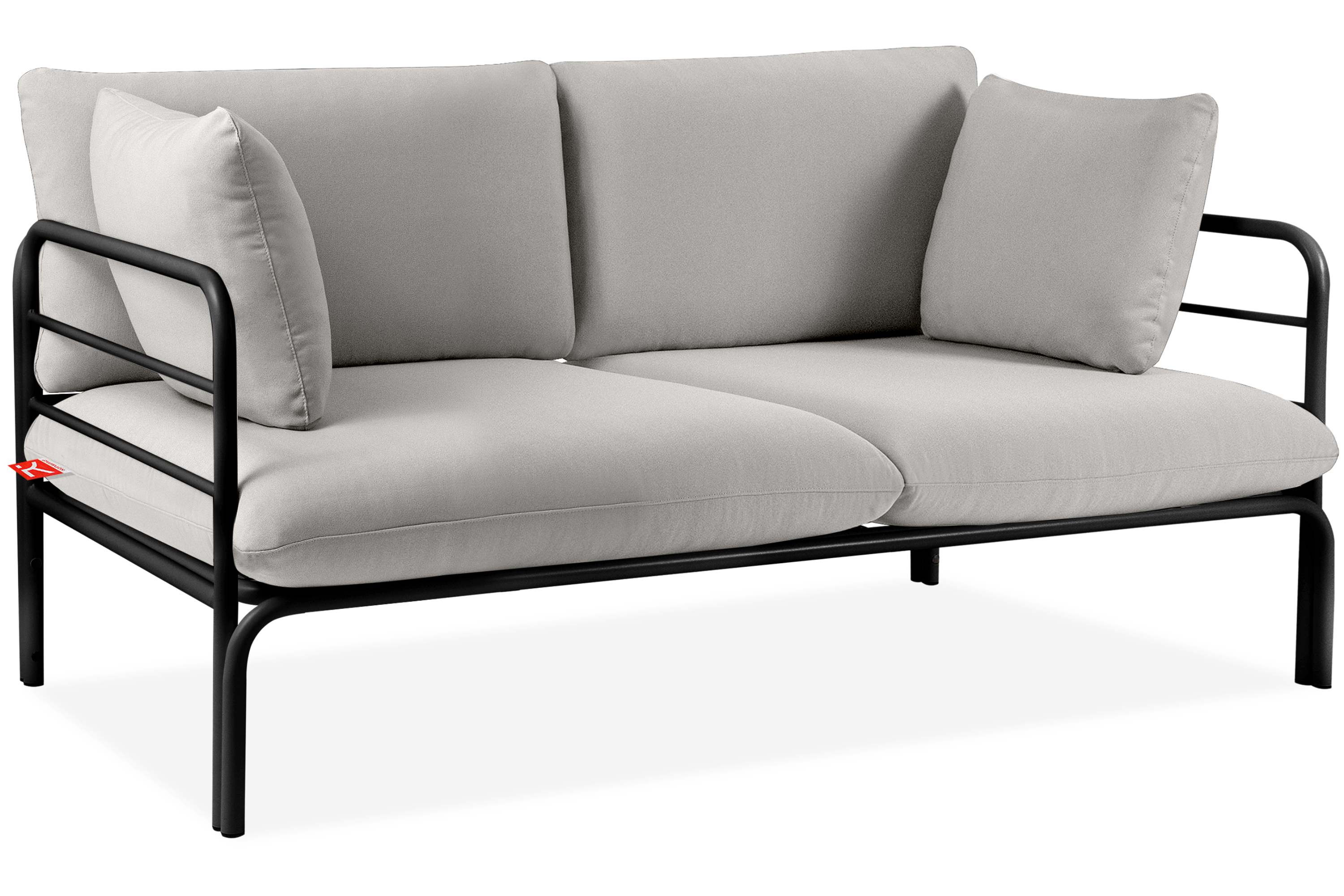 KONSIMO RAMBE Sofa 2-osobowa ogrodowa z poduszkami na stalowym stelażu