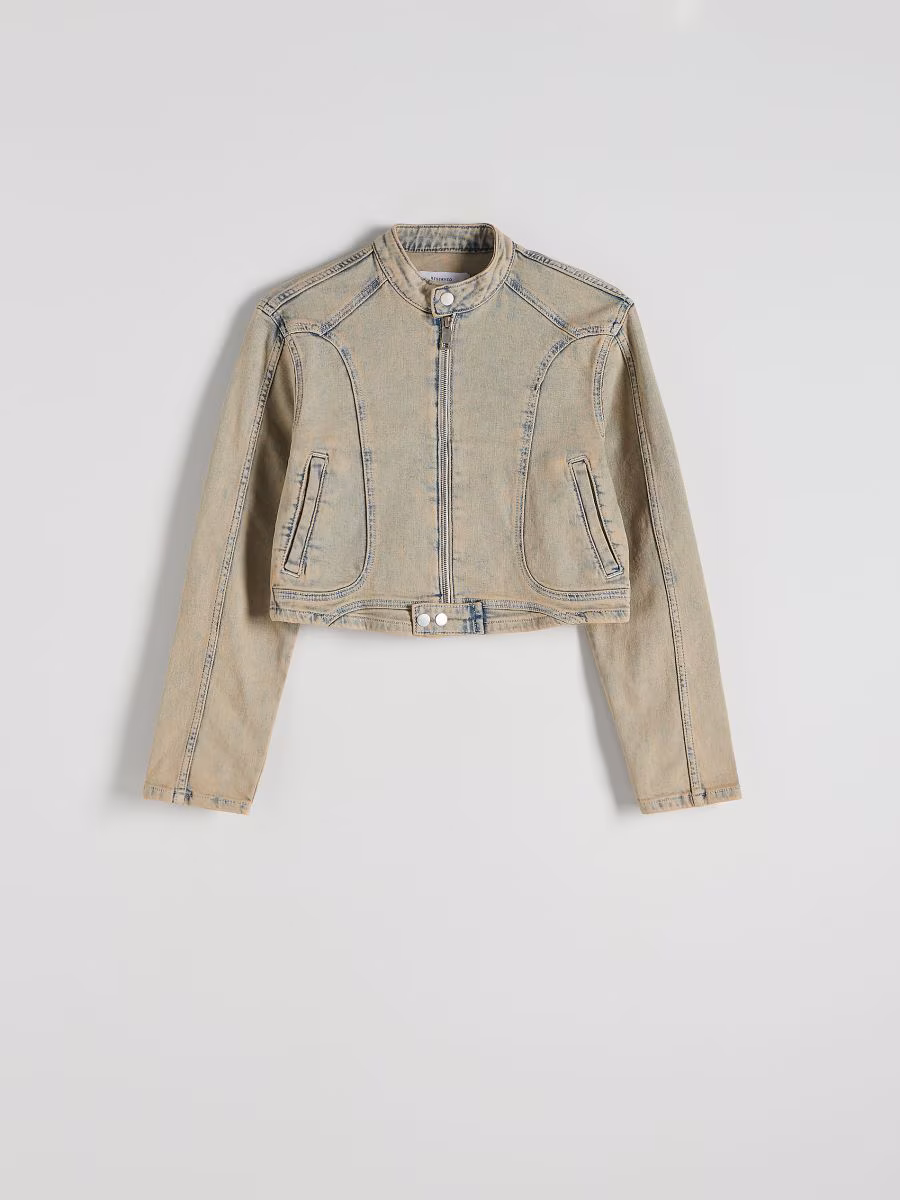 Denim Jacket With Dirty Wash Effect
