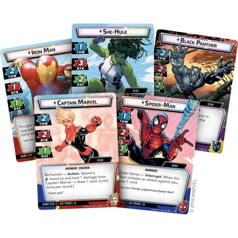 Kartenspiel Set bestehend aus verschiedenen Artikeln Marvel Champions