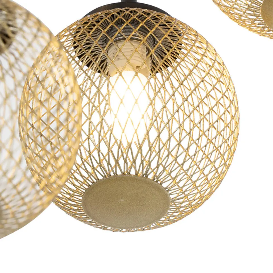 Qazqa plafondlamp athens goudkleurig g9