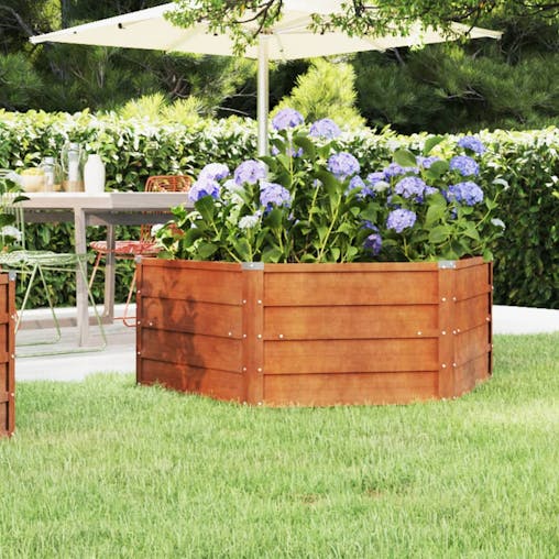 NNEVL Garden Raised Bed Rusty 129x129x45 cm Corten Steel