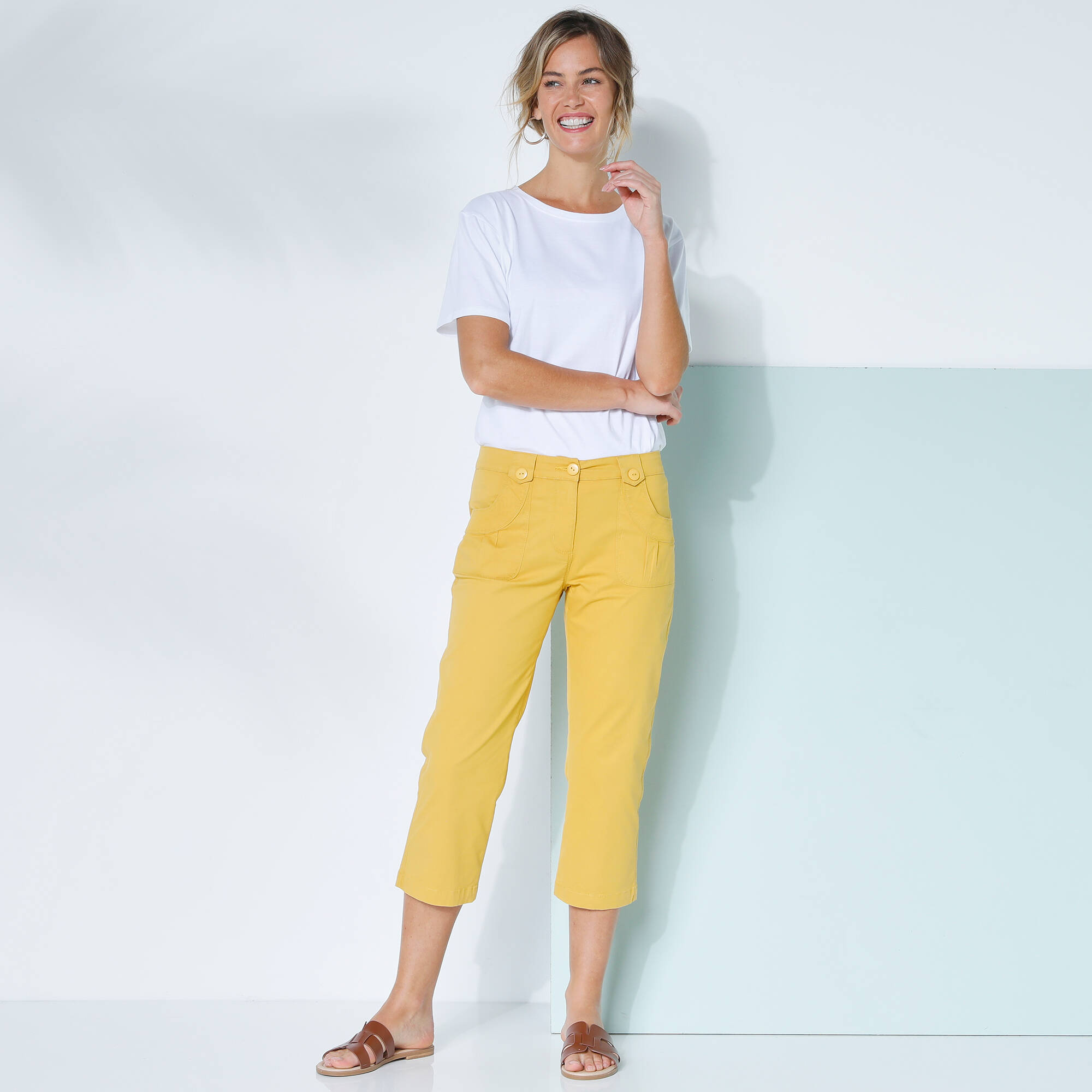 Pantacourt droit stretch