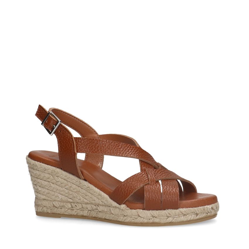 Manfield Cognac leren sleehakken