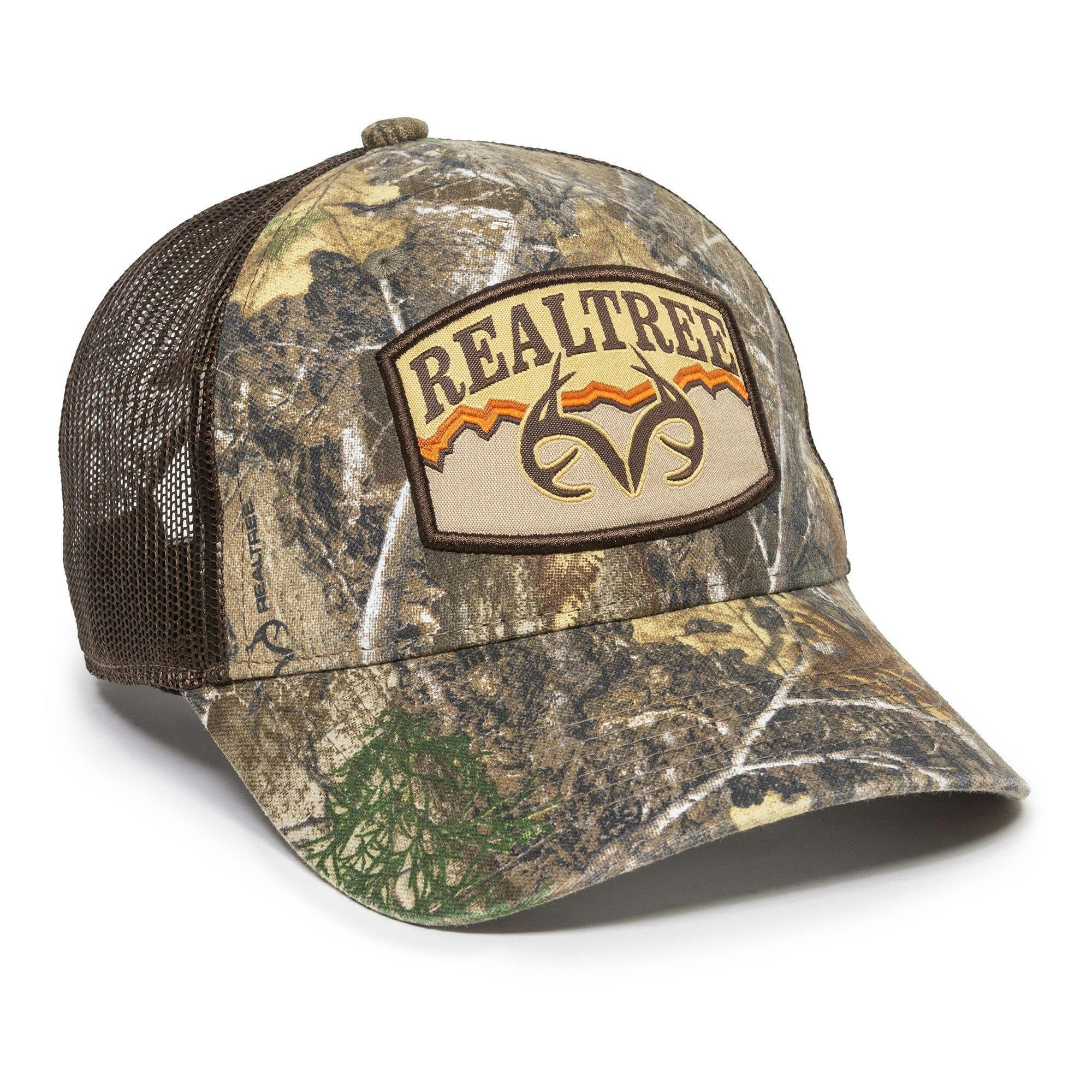 Realtree Hunting Mesh Back Baseball CaP with Adjustable Closure, Realtre Edge Camo/Brown
