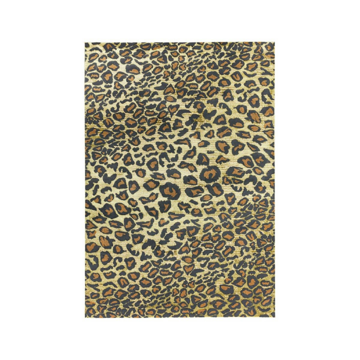 CYPHER LEOPARD - Tapis tissé plat en Polyester Marron 200x290 cm