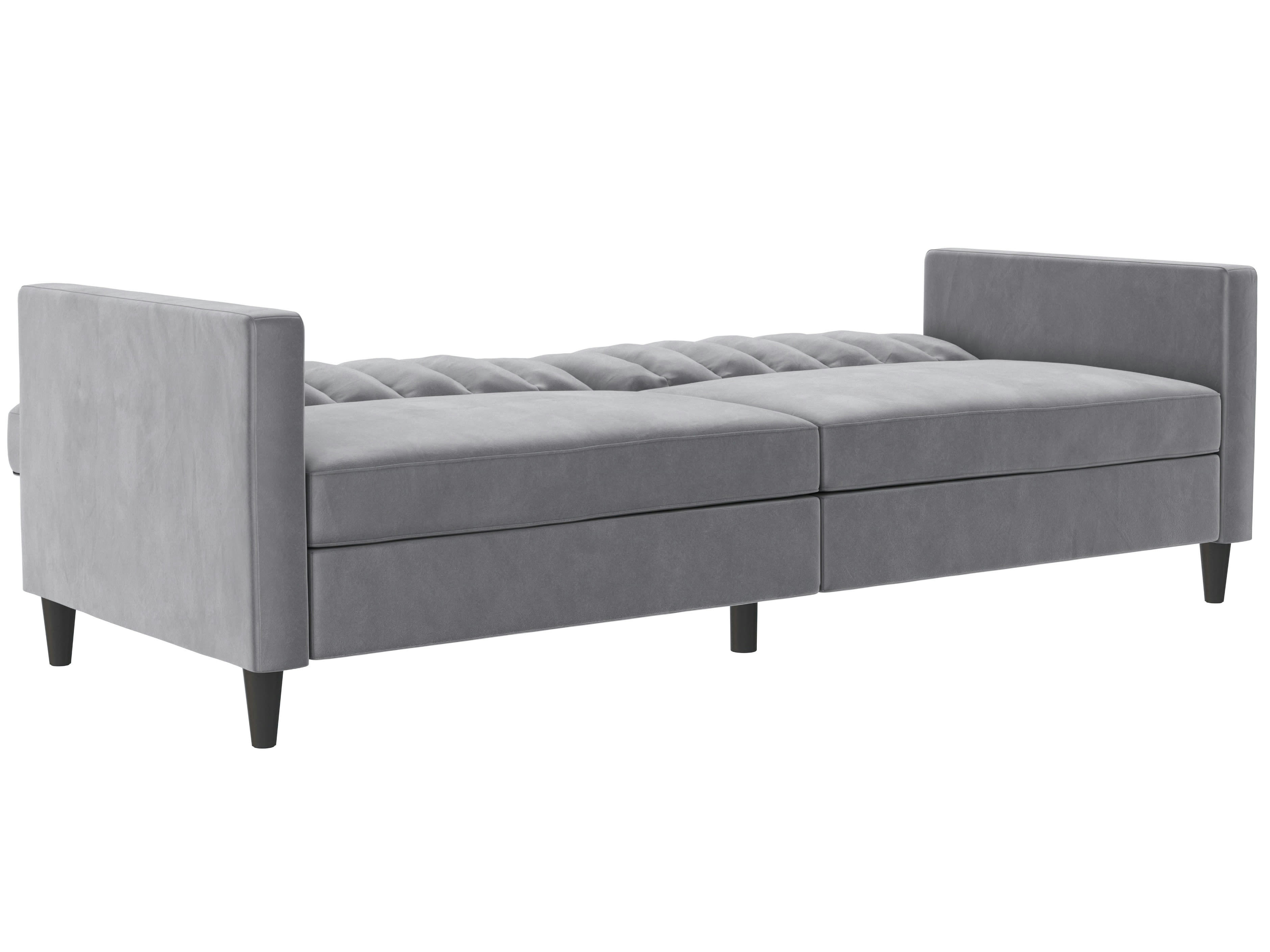 CELINE - Canapé convertible 3 places en velours gris