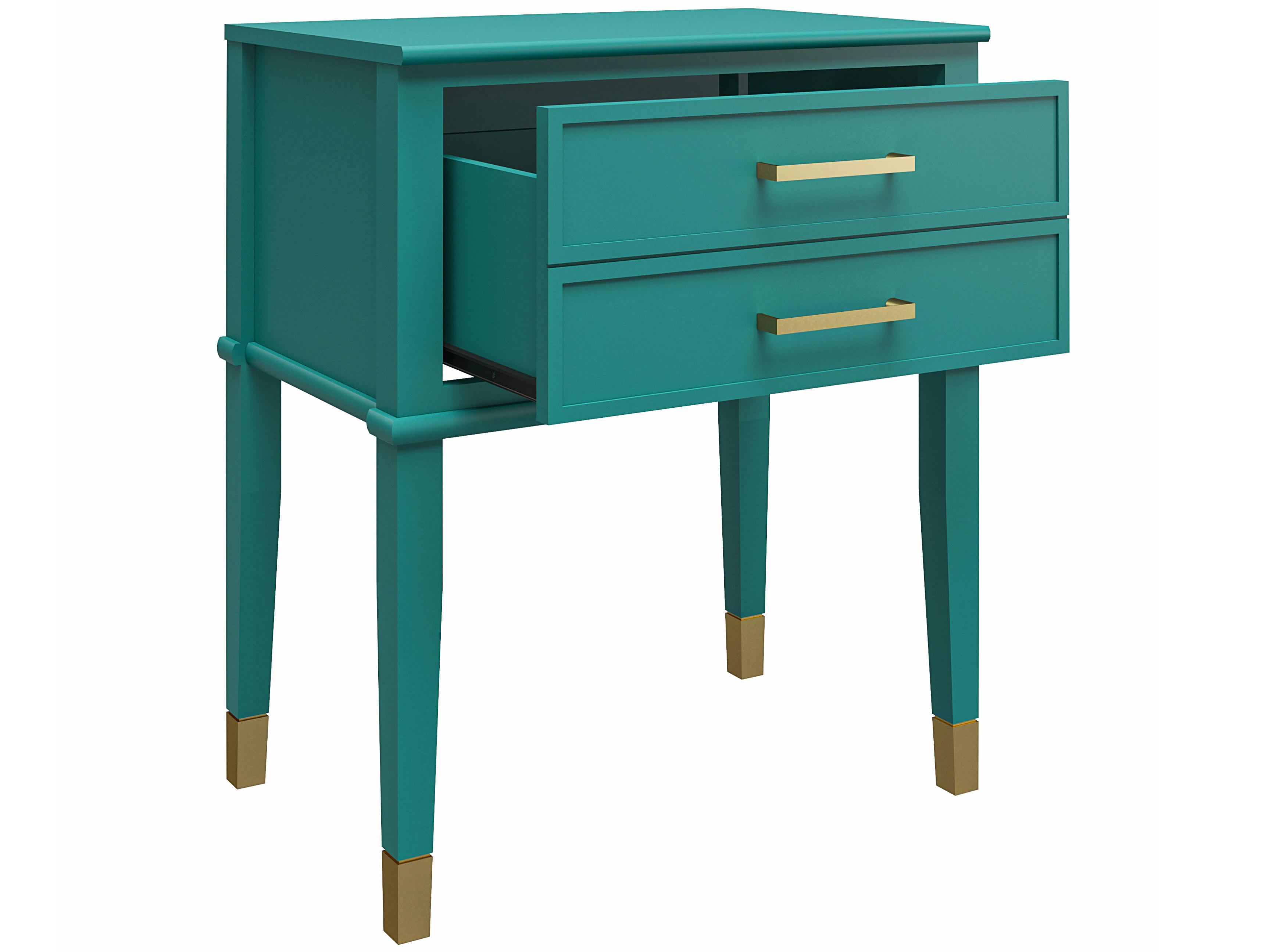 WESTERLEIGH - Table d'appoint avec 2 tiroirs en MDF vert émeraude