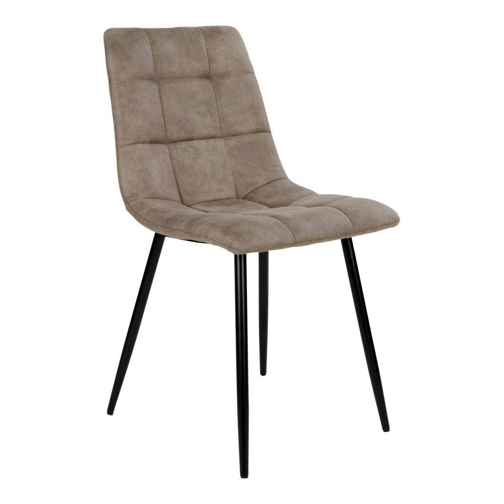 Chaise de salle à manger taupe motif damier (lot de 2) TARAZ